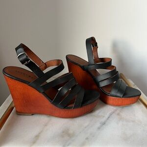 Black Strappy Wedges